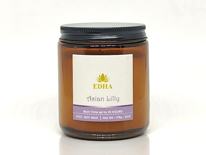 Aromatherapy Mason Jar Candle with Screw Lid | 175g 100% Soy Wax | 25-Hour Burn | Asian Lilly