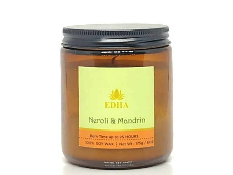 Aromatherapy Mason Jar Candle with Screw Lid | 175g 100% Soy Wax | 25-Hour Burn | Neroli & Mandrin
