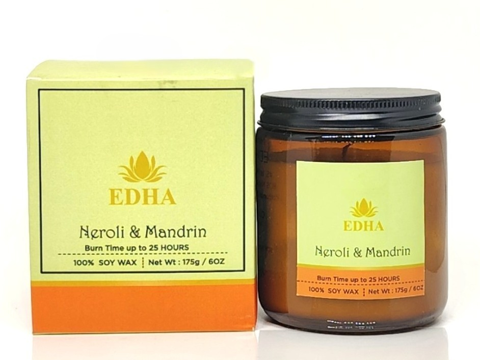 Aromatherapy Mason Jar Candle with Screw Lid | 175g 100% Soy Wax | 25-Hour Burn | Neroli & Mandrin - Image 2