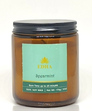 Aromatherapy Mason Jar Candle with Screw Lid | 175g 100% Soy Wax | 25-Hour Burn | Spearmint