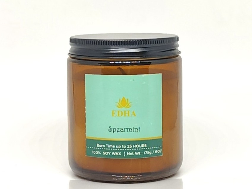 Aromatherapy Mason Jar Candle with Screw Lid | 175g 100% Soy Wax | 25-Hour Burn | Spearmint