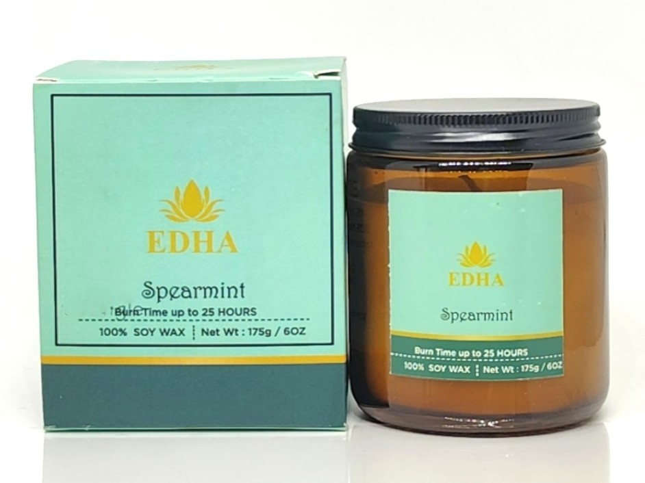 Aromatherapy Mason Jar Candle with Screw Lid | 175g 100% Soy Wax | 25-Hour Burn | Spearmint - Image 2
