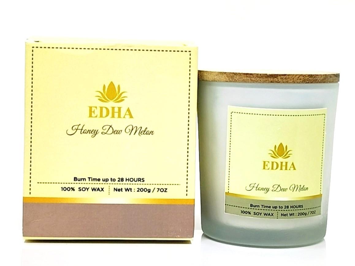 Honey Dew Melon Glass Jar Candle | 100% Natural Soy Wax | 200g / 7Oz - Image 2
